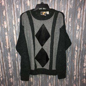 Classic Elegance Black Diamonds Chunky Sweater